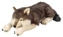 Loup en peluche, 76 cm, gris/marron/blanc, fabriqué à la main, très doux