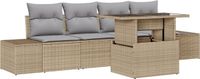 vidaXL Tuinbank Set 5-delig Beige/Lichtgrijs