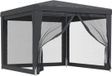 vidaXL Partytent met 4 mesh zijwanden 3x3 m HDPE antracietkleurig
