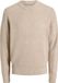 JACK & JONES Jjblake knit crew neck regular fit - heren pullover katoenmengsel met O-hals - beige (moonbeam)