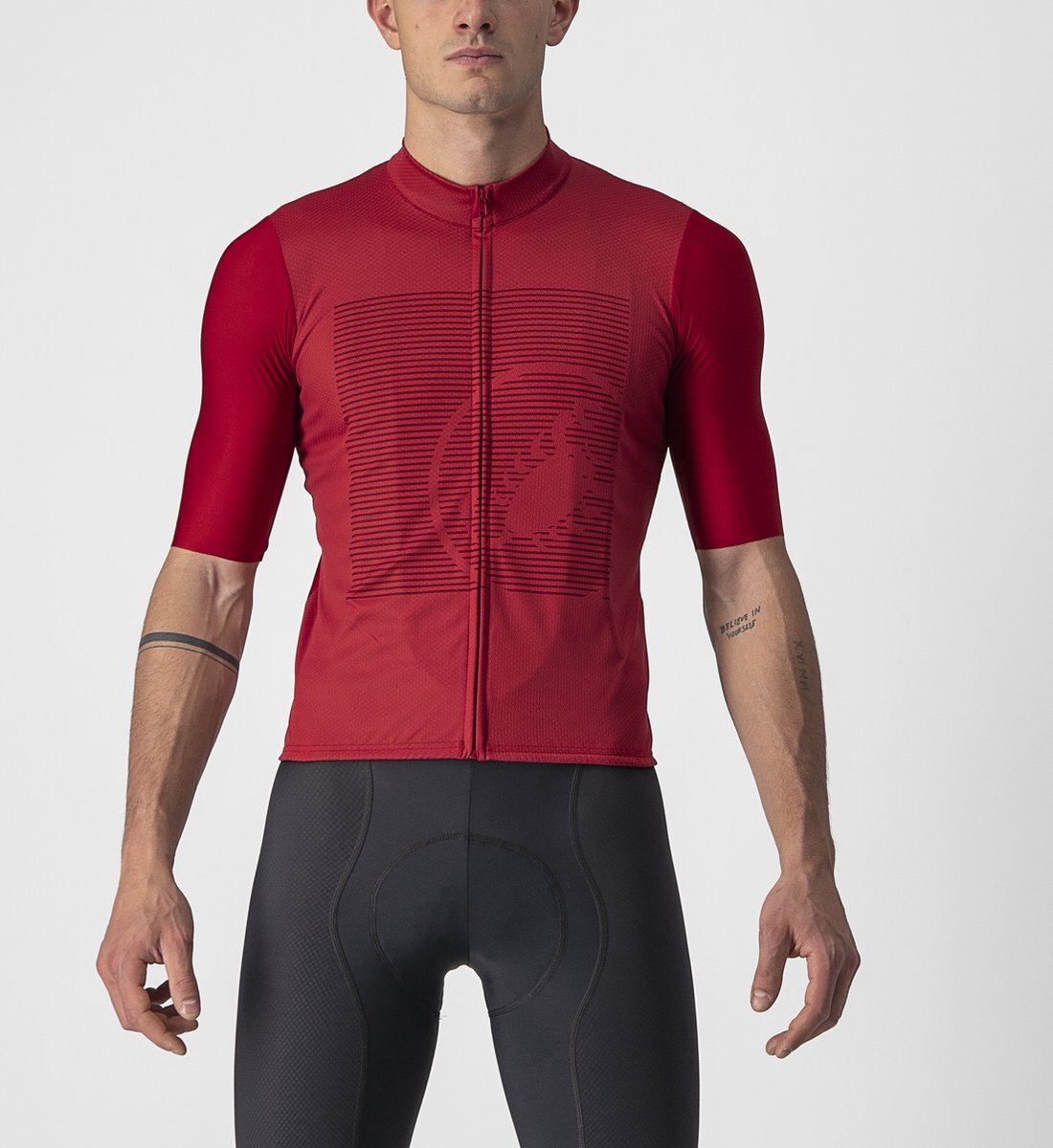 Castelli Fietsshirt Korte Mouwen Heren Rood Bordeaux - BAGARRE JERSEY PRO RED BORDEAUX-M