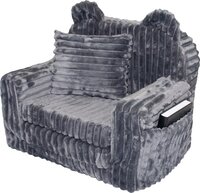 Viking Choice Kinderfauteuil - slaapbankje - corduroy - 51x40x41cm - grijs