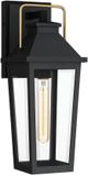 Quoizel Buckley Wandlamp Buiten - Matt Black & Brass Accent - E27 - 40W