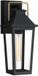 Quoizel Buckley Wandlamp Buiten - Matt Black & Brass Accent - E27 - 40W