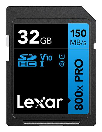 Lexar 32GB SDHC 800x PRO UHS-I V10 Memory Card