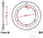 JT Sprockets Couronne 42Z PAS 530 Diamètre Intérieur 152 Entraxe Fixation 164