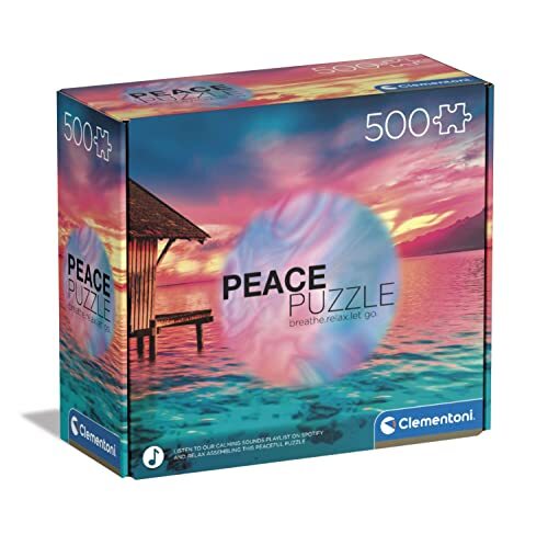 Clementoni - Peace The Ocean-500 Made in Italy, 500 delen landschappen, ontspannende puzzel, plezier voor volwassenen, meerkleurig, medium, 35120