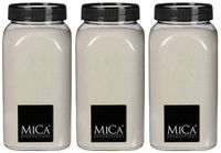 Mica Decorations decoratie zand - 3x - 650ml - blanc crème