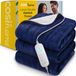 Cosi Home XL Elektrisch Deken - 2 Persoons - 200 x 150cm - Fleece & Sherpa Wol - 10 Standen, Timer - Digitale Afstandsbediening en Wasmachinebestendig - Navy Blue
