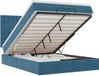vidaXL Ottomaans bed met matrassen en LED's 140x190cm fluweel donkerblauw