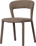 WOOOD Noble Chaise de salle à manger - Entièrement rembourré - Tissu tissé rapide - Taupe/Brun - 76x51x56 cm