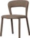 WOOOD Noble Chaise de salle à manger - Entièrement rembourré - Tissu tissé rapide - Taupe/Brun - 76x51x56 cm