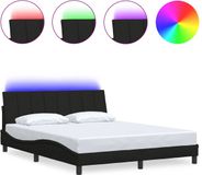 vidaXL Bedframe - zonder matras - "Hanko" - stof - zwart - 160x200 cm