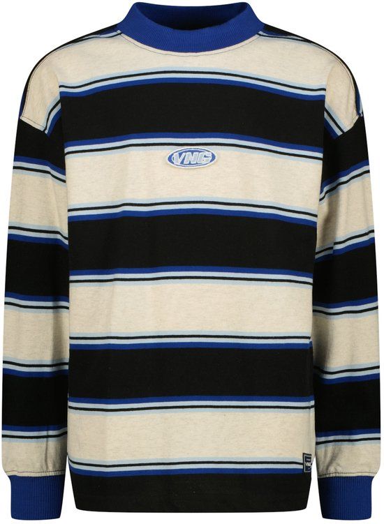 Vingino Heath Jongens T-shirt Korte mouw Katoen Deep Black Maat 152
