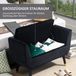 Merkloos Corvance B.V. Bankje – Zitbank – Opbergbank – Halbankje – Velours Bench – Luxe Stereoopbergruimte – Zacht Polyester – Rubberen Houten Poten – Verstelbare Voetdopjes – 107x42x65 cm