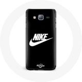 Nike Etui voor Samsung Galaxy J7 logo wit zwarte achtergrond Maniacase
