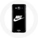 Nike Etui voor Samsung Galaxy J7 logo wit zwarte achtergrond Maniacase