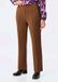 Goldner Jerseybroek VERA Wijde stoffen broek met plooien - cognac - Maat 52