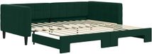 vidaXL Slaapbank met onderschuifbed 100x200 cm fluweel donkergroen