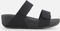 FitFlop Lulu Adjustable Shimmerlux Slides Dames Slippers - All Black - Maat 36