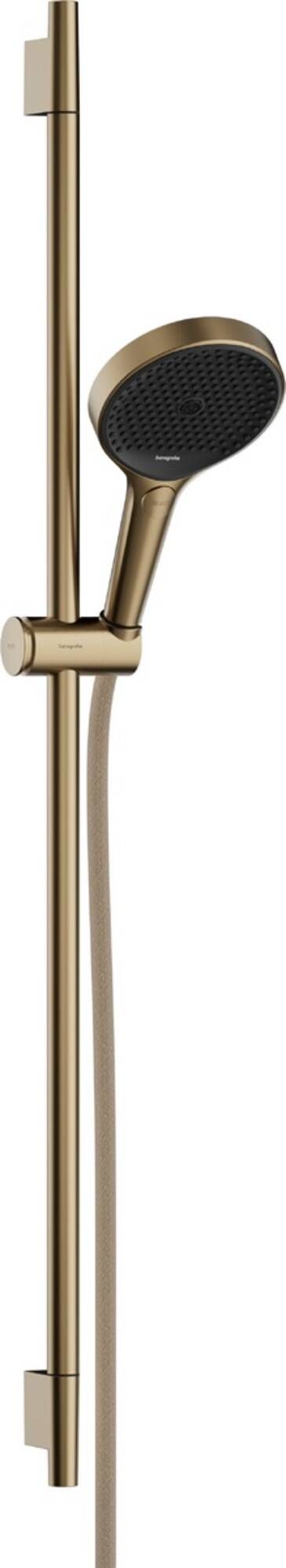 Hansgrohe Rainfinity glijstangset m. 130 3jet handdouche 90cm m. push schuifstuk en doucheslang 160cm brushed bronze 28743140