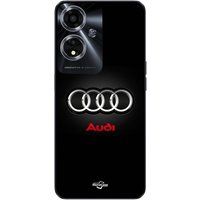 Maniacase Hoesje Oppo A59 5G Audi auto logo grijs en rood