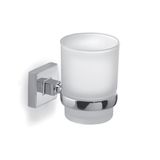 Gedy Olimpo Tandenborstelbeker, Borstelhouder, Roestvrij Staal, Chroom, 6,7 x 10,2 x 9,5 cm