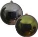 Decoris Kaemingk B.V. 2x stuks grote kerstballen van 20 cm glans van kunststof groen en zilver