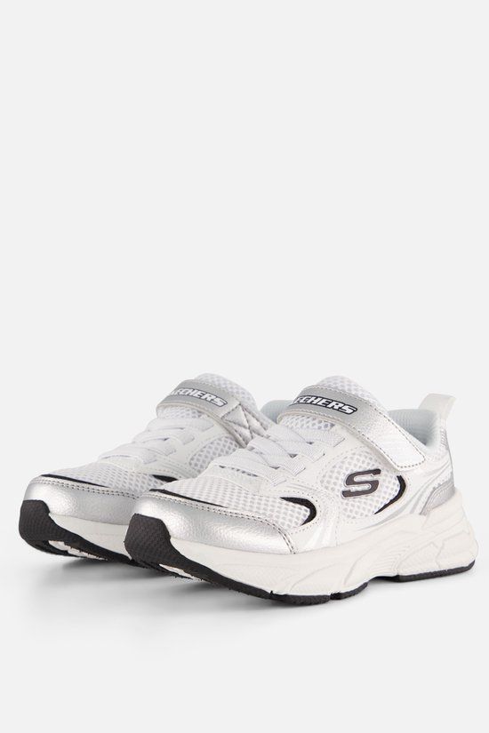 Skechers RETRO-GRAPH Meisjes Veterschoenen - Wit / Zilver