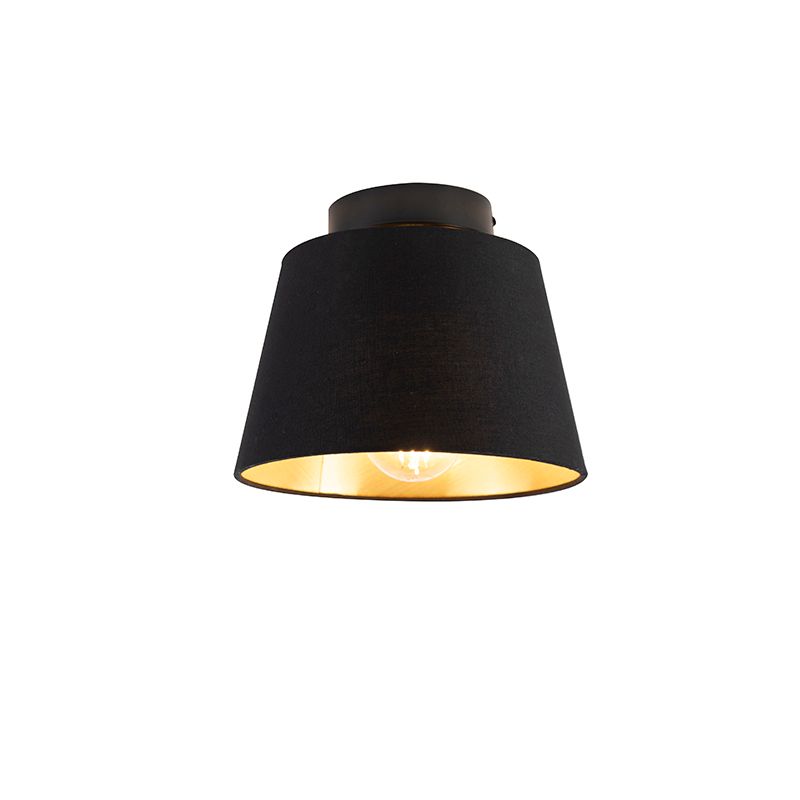 QAZQA Combi Plafondlamp - 1 lichts - Ø 200 mm - Zwart