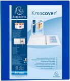 Exacompta KreaCover Presentatie Ringband, A4 Maxi, Ringcapaciteit 30 mm, 4 rings, Blauw