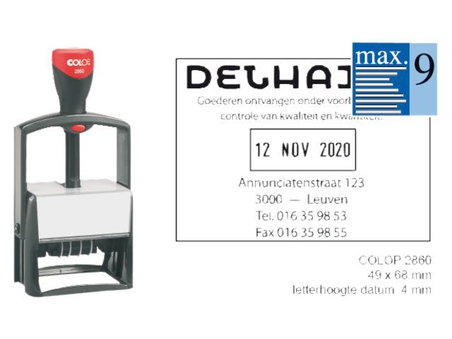 COLOP Woord-datumstempel S2860 +bon 46x66