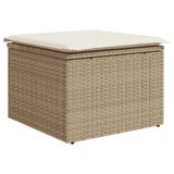 VidaXL 6-delige Loungeset met kussens, poly rattan, beige