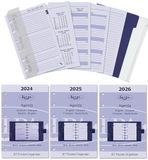Kalpa 2024-2025-2026 Pocket 6 Ring Agenda Nachfüllpackungen Wöchentlich Komplettset Deutsch Französisch und zusätzliche Tabsheets, Zippocket und Adressenset