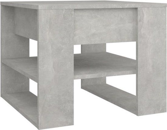 vidaXL Salontafel 55,5x55x45 cm bewerkt hout betongrijs