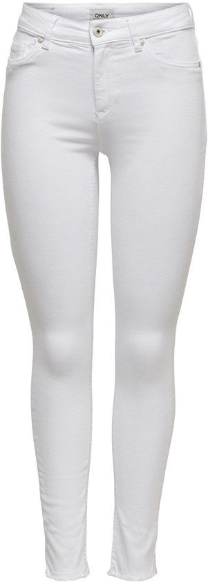 ONLY ONLBLUSH MID SK RAW ANK DNM REA0730 Dames Jeans - White - Maat S/30