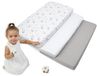 Medi Partners 3-delige hoeslakenset voor babybed, 60 x 120 cm, 100% katoen, beddengoed voor baby's, matras, kinderslaapzak, babybed (glas-wit-grijs)
