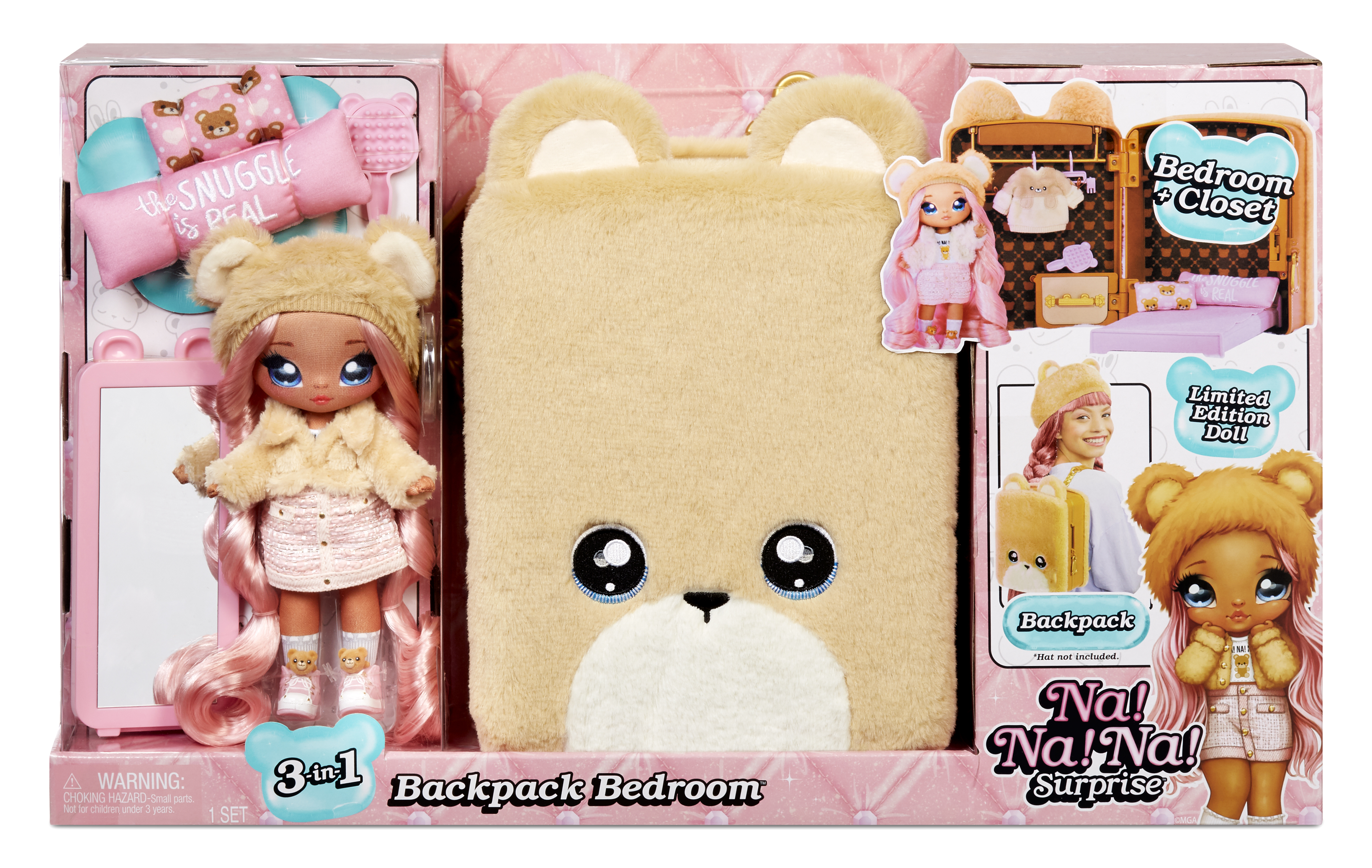 MGA Entertainment 3-in-1 Backpack Bedroom Series 2 Playset - Sarah Snuggles (Teddy Bear)