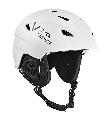 Black Crevice Skihelm voor volwassenen, mat wit/zwart, L