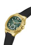 Guess Headline Multifunctioneel Horloge Zwart Kast Gemaakt Van 100% Roestvrij Staal En Een Armband Van 100% Siliconen 42 GW0571G3