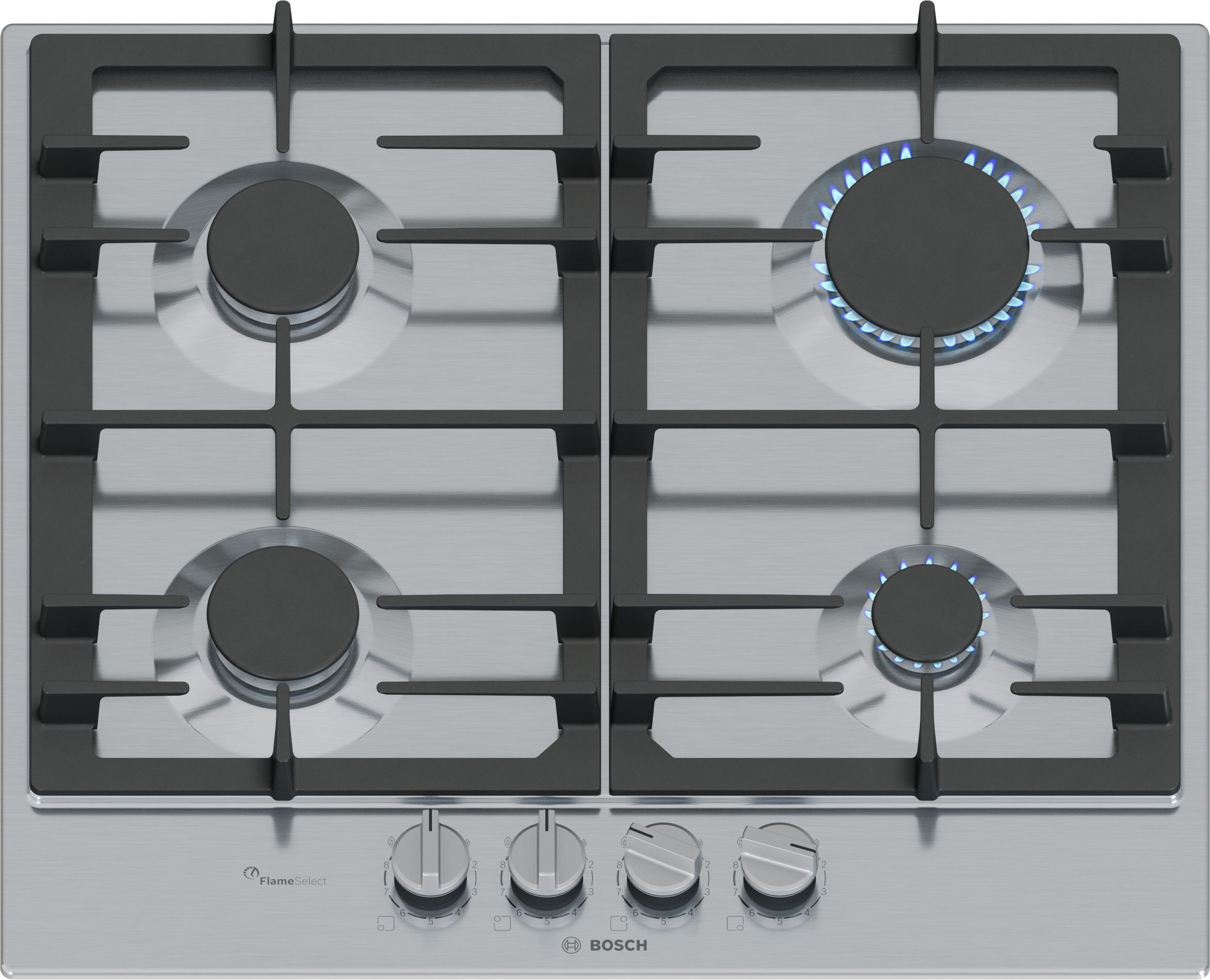 Bosch Serie 6 PCP6A5I90 60 cm Gas Cooktop - Stainless Steel