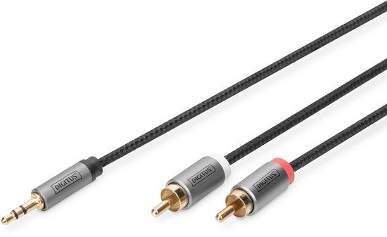 Digitus DB-510330-010-S audio kabel 1 meter 2 x RCA Zwart