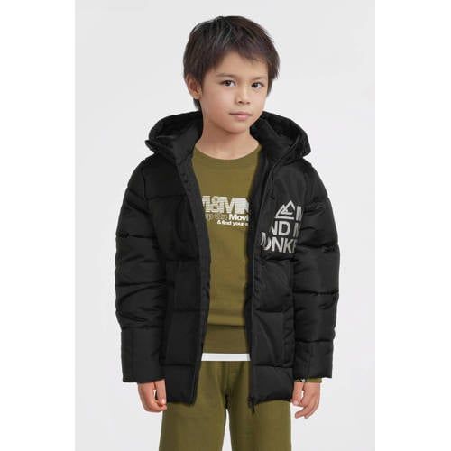 Me & My Monkey hooded puffer jas zwart