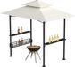 Merkloos Barbecuepaviljoen 238 x 148 x 250 cm Partytent met Dubbele Afdekking Metalen Barbecuetent Tuinpaviljoen pergola beige