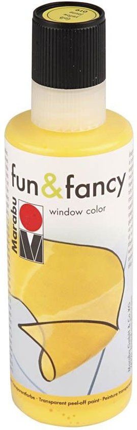 Fun & Fancy Sticker- en glasverf geel op waterbasis 80ml