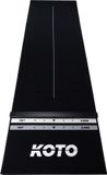 KOTO darts Oche Carpet Checkout Dartmat Zwart 285 x 80 cm + Oche Score Indicator Antislip