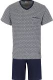 Pastunette - Heren Shortama - Cabana - Katoen - Blauw - Maat S