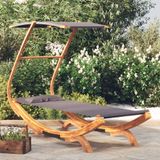 Prolenta Maison Exclusive Ligbed met zonnedak, 100x190x134 cm, massief hout, antraciet