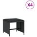 VidaXL Tuinkrukken 4 stuks met kussens 41x41x36 cm poly rattan zwart