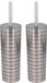 Benson Tendance Toiletborstel met Houder - 2x - RVS - H38 cm - Zilver